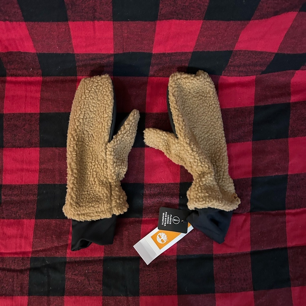SOLD- Timberland Tan and Black Mittens